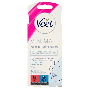 Hypoalergenní voskové pásky na obličej Minima 20 ks